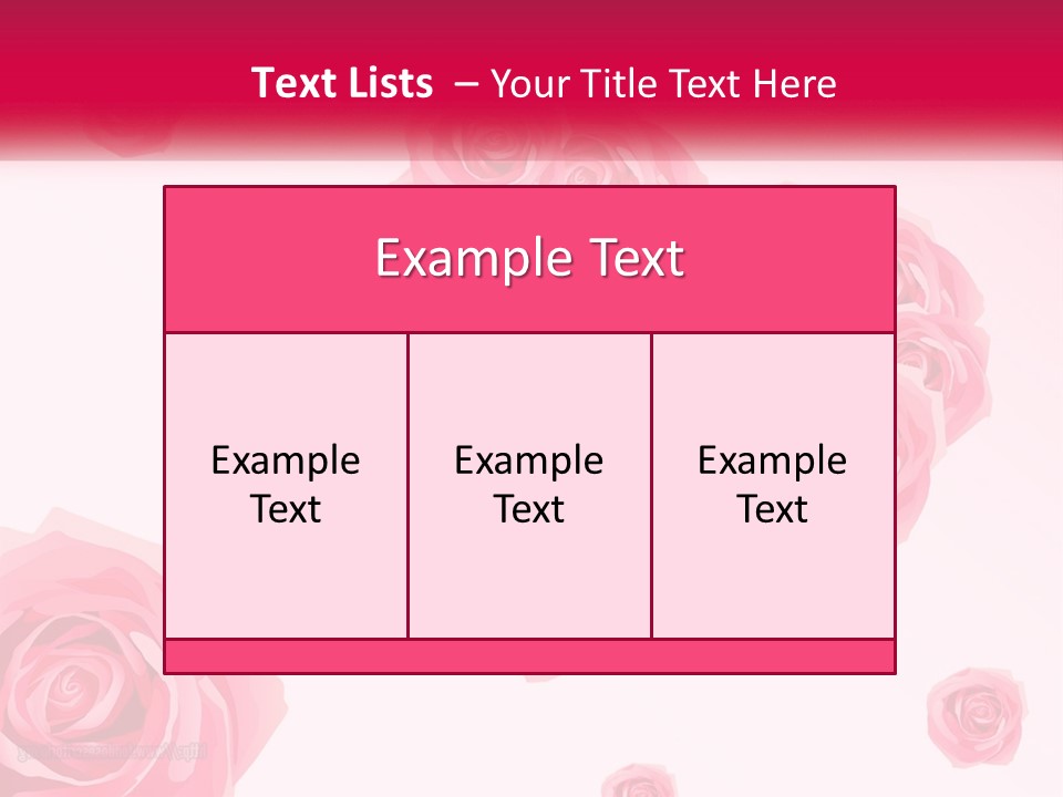 A Bunch Of Pink Roses On A White And Pink Background PowerPoint Template