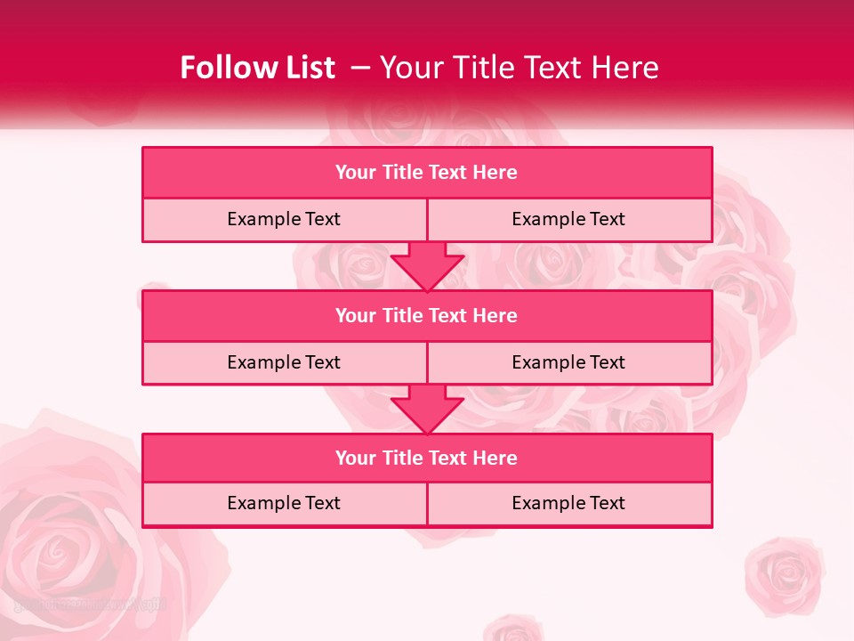 A Bunch Of Pink Roses On A White And Pink Background PowerPoint Template