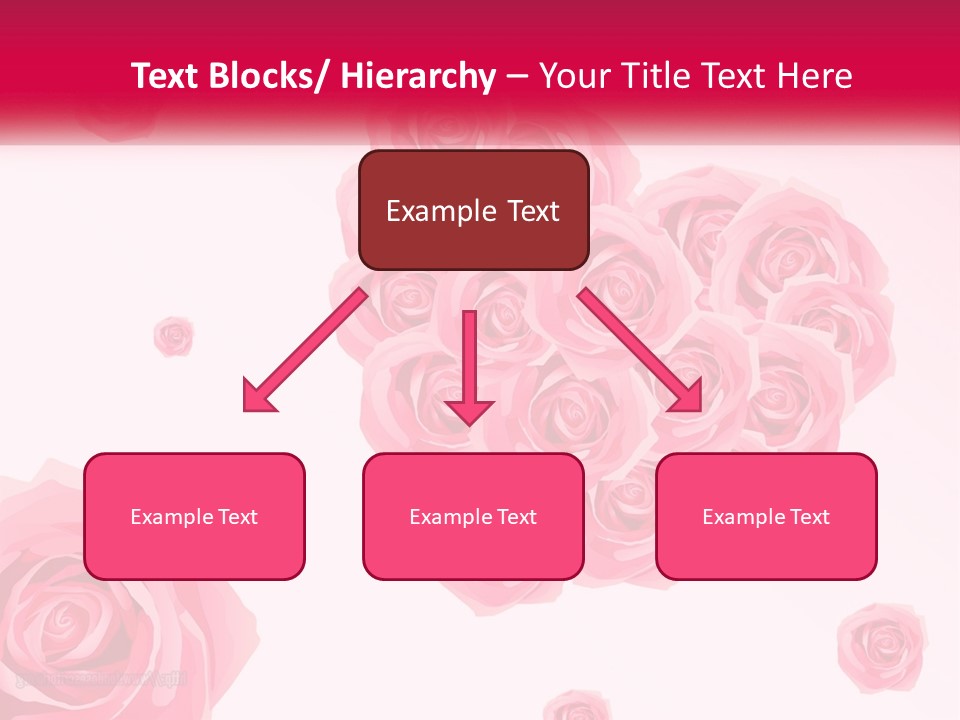 A Bunch Of Pink Roses On A White And Pink Background PowerPoint Template