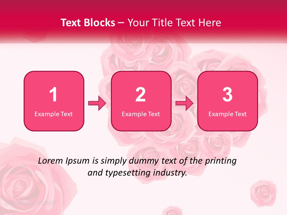 A Bunch Of Pink Roses On A White And Pink Background PowerPoint Template