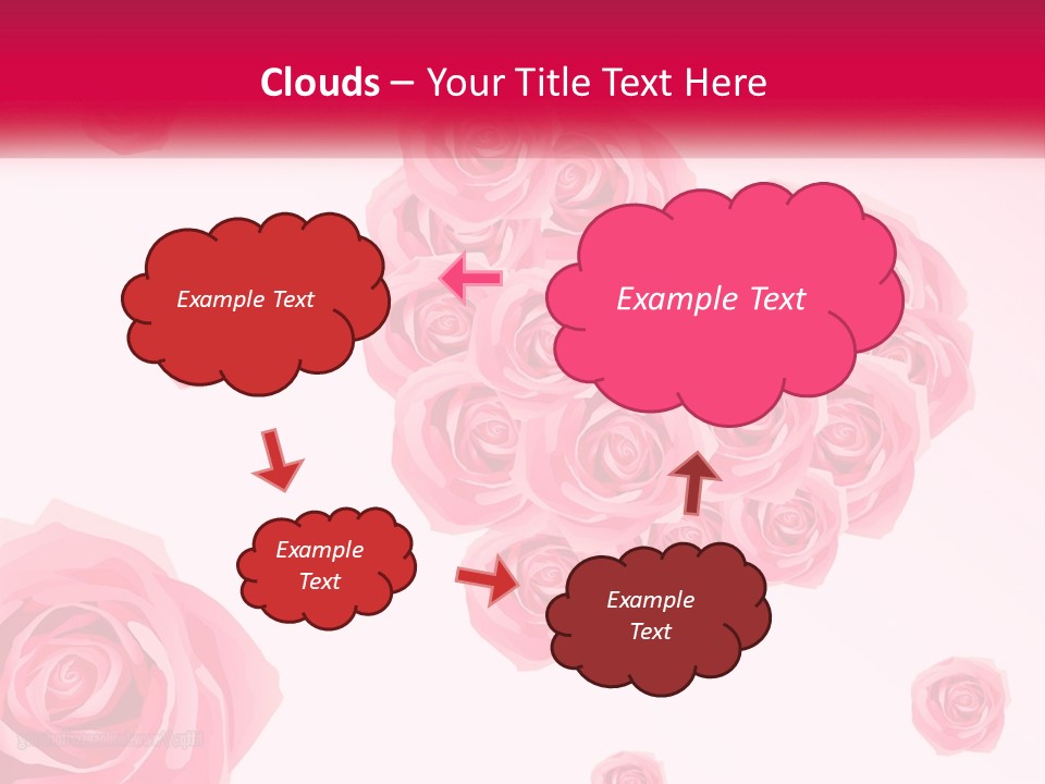 A Bunch Of Pink Roses On A White And Pink Background PowerPoint Template