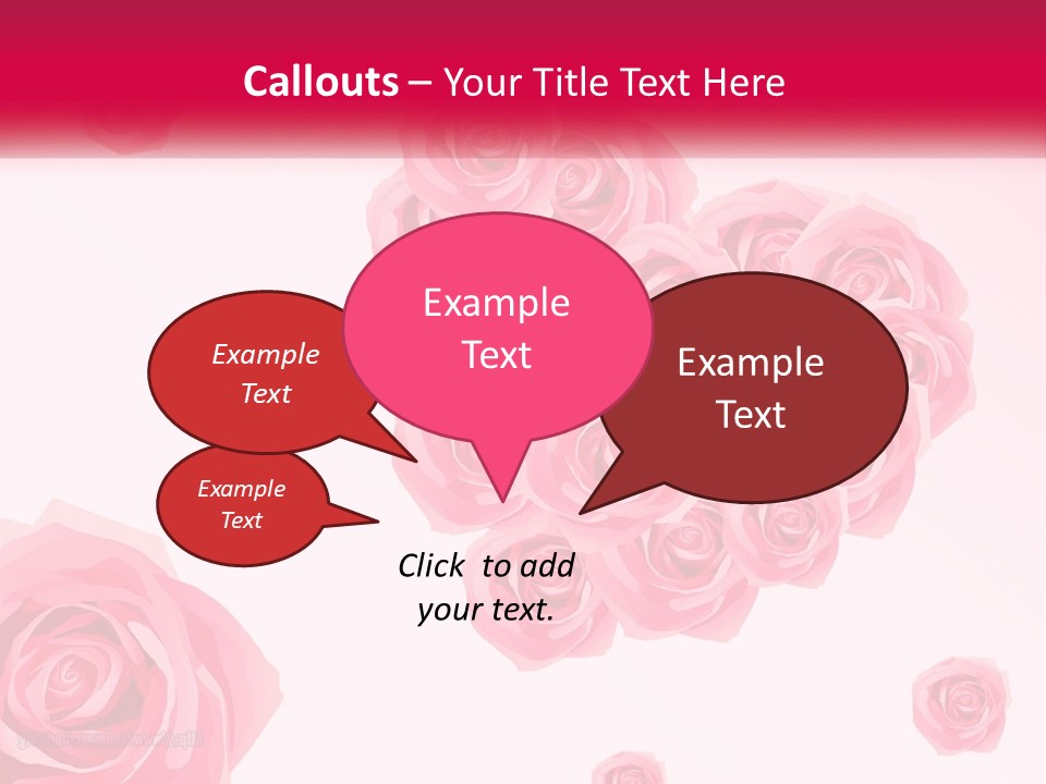 A Bunch Of Pink Roses On A White And Pink Background PowerPoint Template