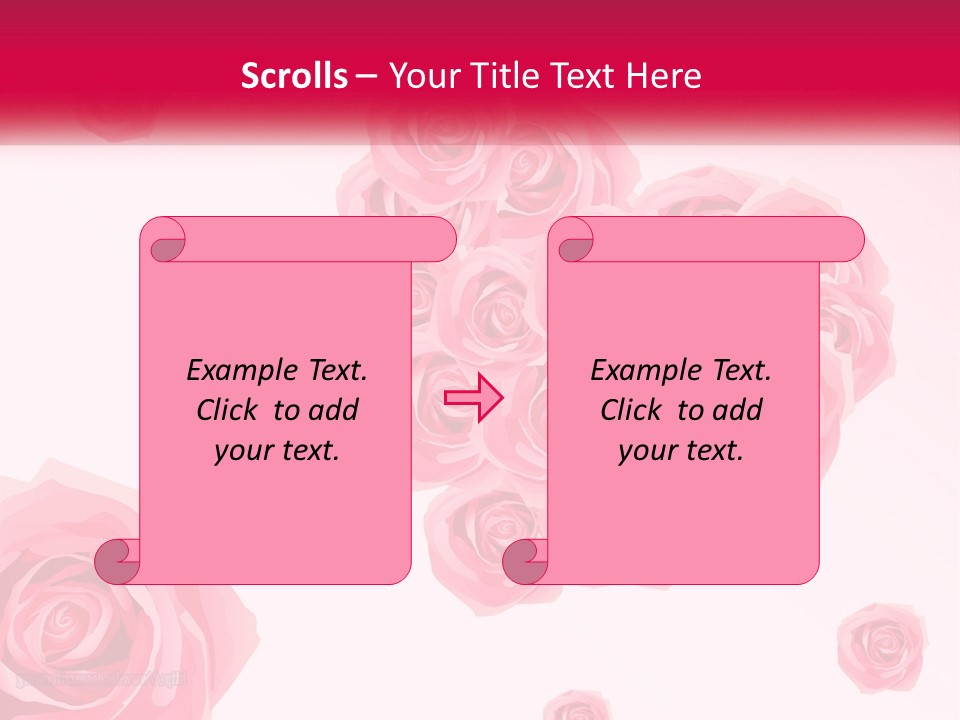 A Bunch Of Pink Roses On A White And Pink Background PowerPoint Template