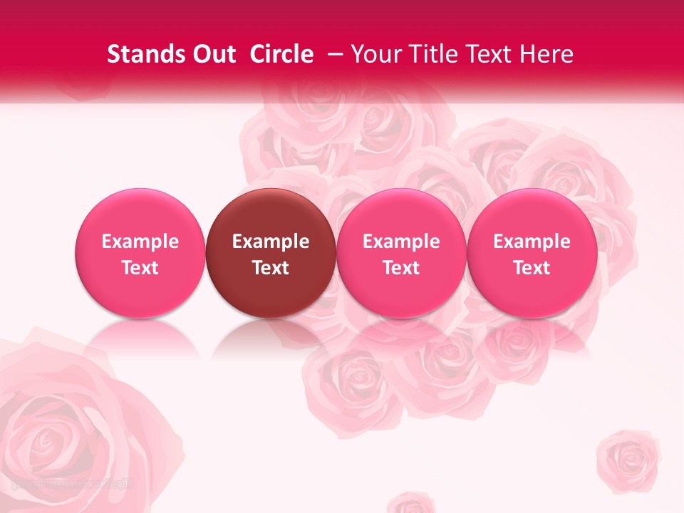 A Bunch Of Pink Roses On A White And Pink Background PowerPoint Template