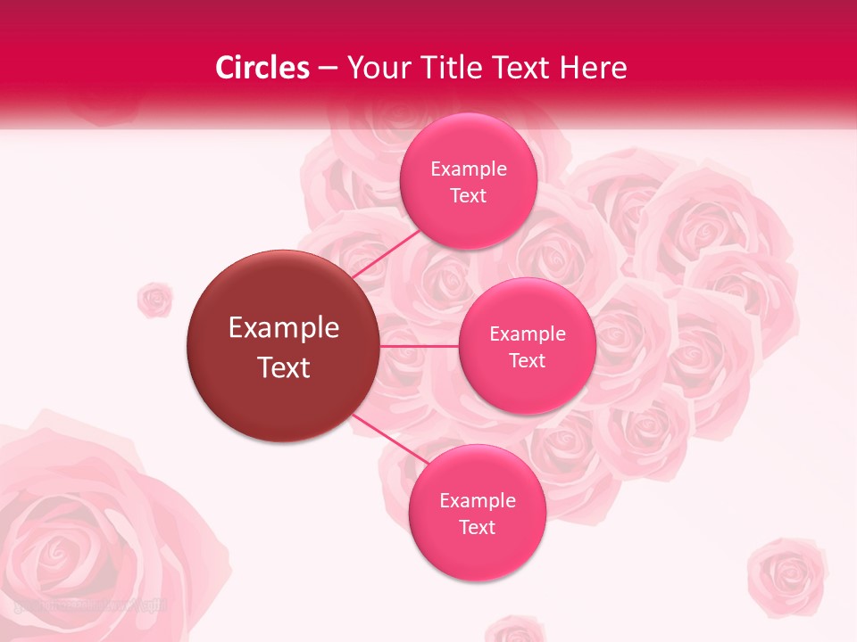 A Bunch Of Pink Roses On A White And Pink Background PowerPoint Template