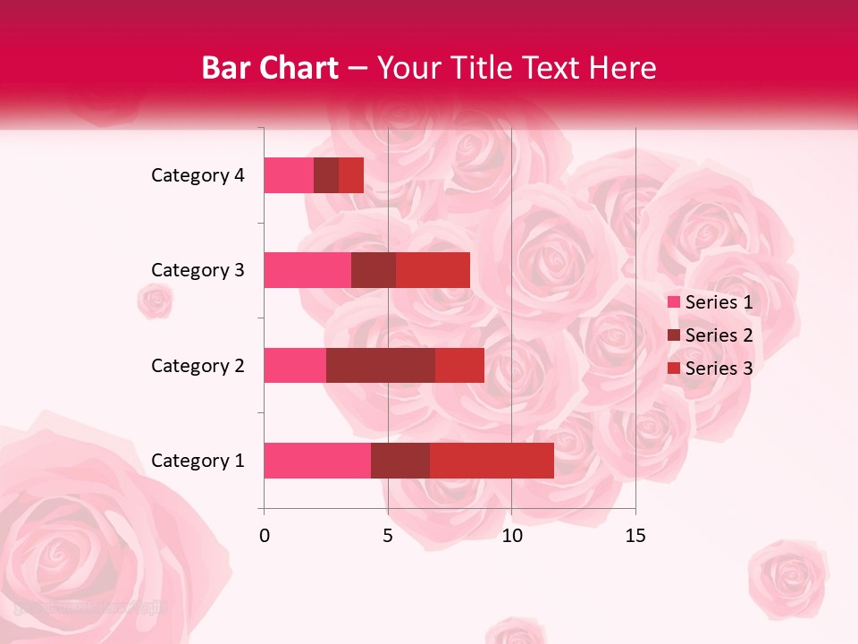 A Bunch Of Pink Roses On A White And Pink Background PowerPoint Template