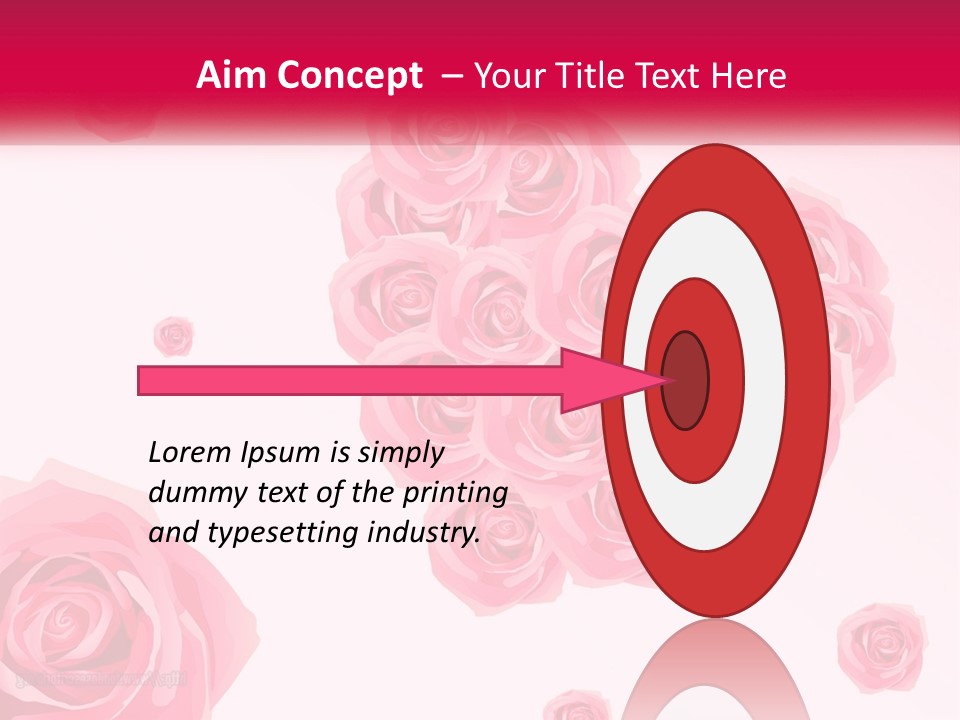 A Bunch Of Pink Roses On A White And Pink Background PowerPoint Template