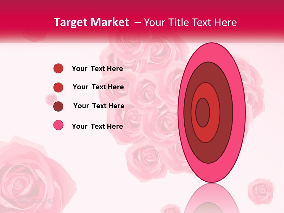 A Bunch Of Pink Roses On A White And Pink Background PowerPoint Template