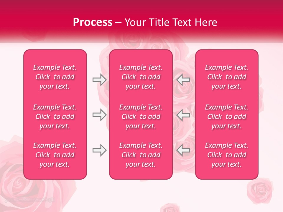 A Bunch Of Pink Roses On A White And Pink Background PowerPoint Template