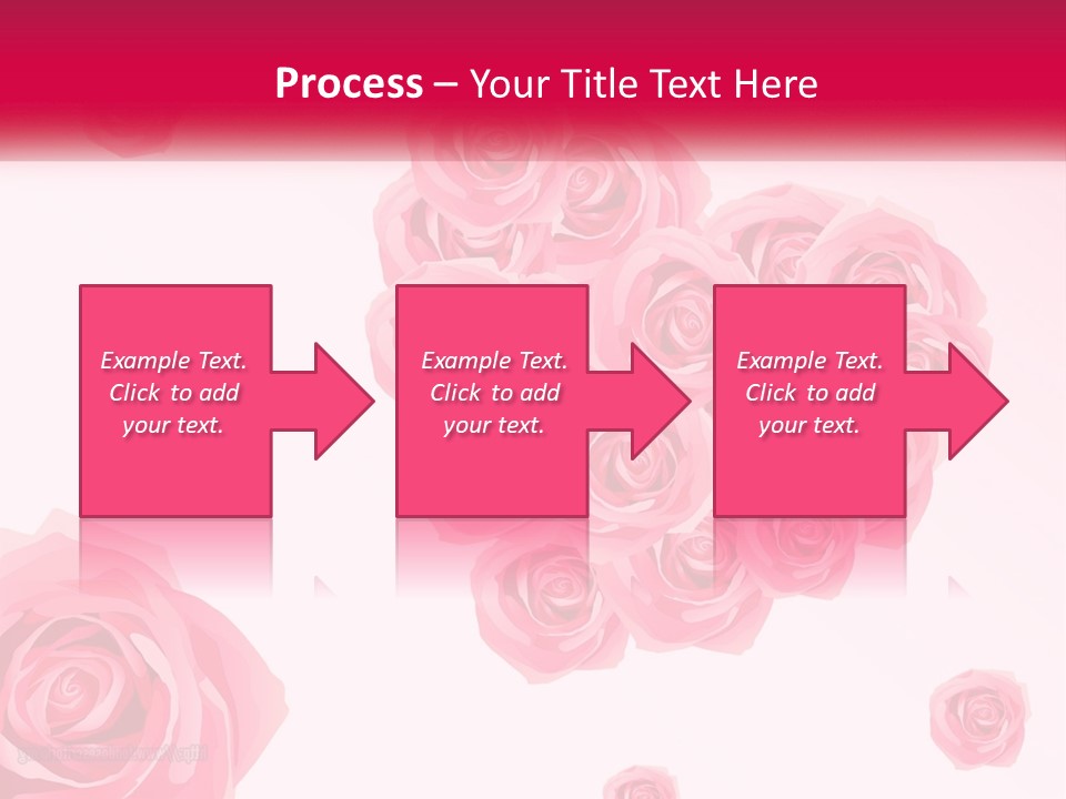 A Bunch Of Pink Roses On A White And Pink Background PowerPoint Template