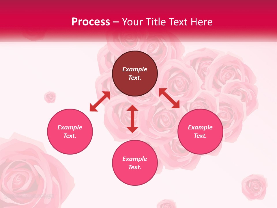 A Bunch Of Pink Roses On A White And Pink Background PowerPoint Template