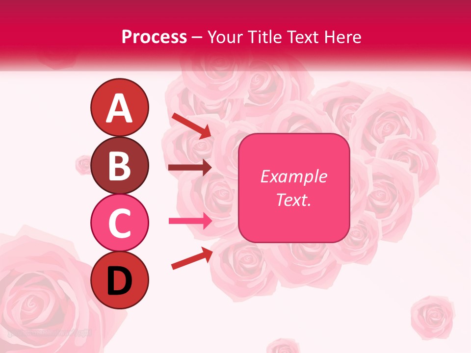 A Bunch Of Pink Roses On A White And Pink Background PowerPoint Template