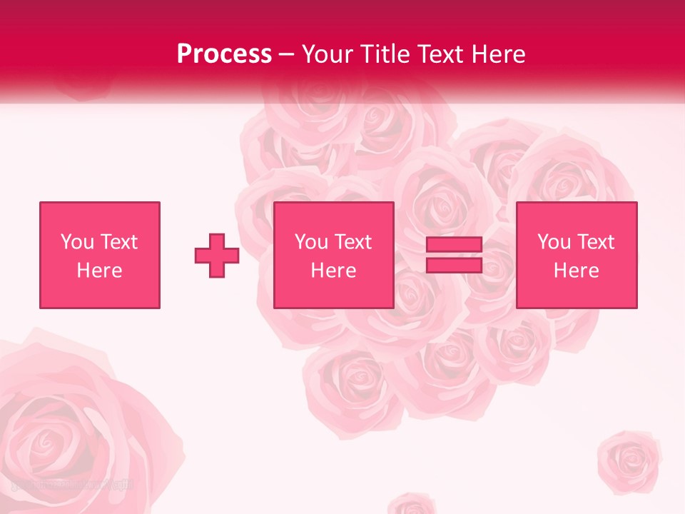 A Bunch Of Pink Roses On A White And Pink Background PowerPoint Template