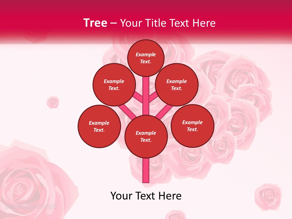 A Bunch Of Pink Roses On A White And Pink Background PowerPoint Template