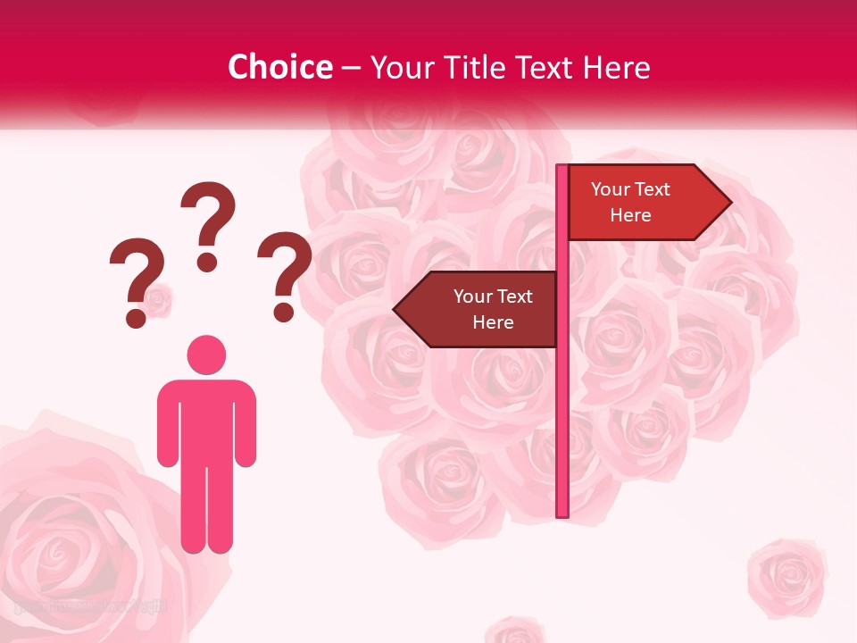 A Bunch Of Pink Roses On A White And Pink Background PowerPoint Template