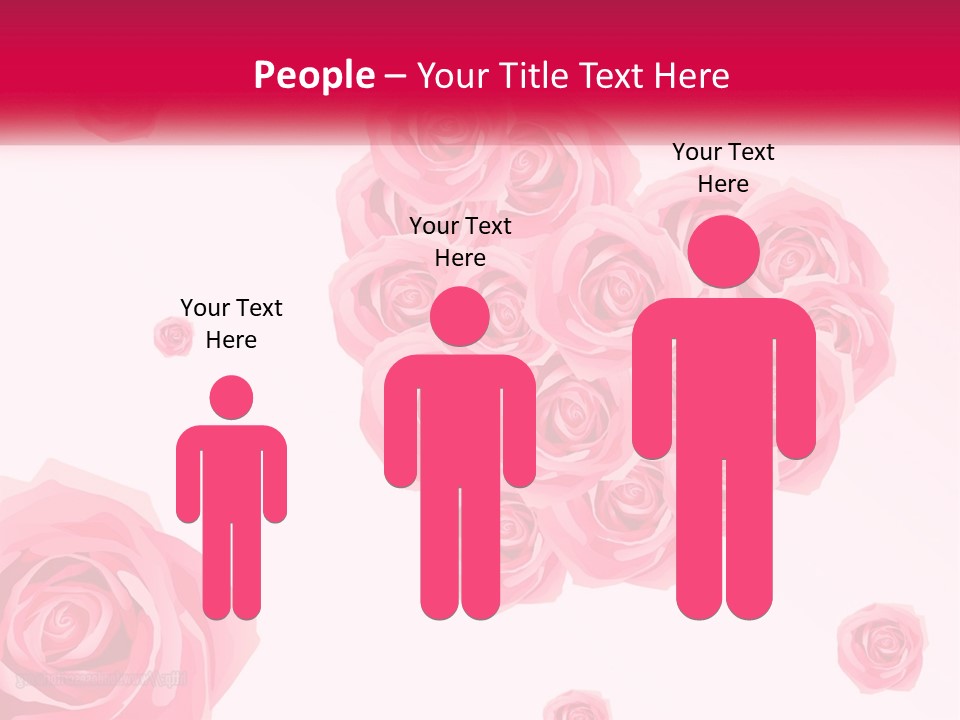 A Bunch Of Pink Roses On A White And Pink Background PowerPoint Template