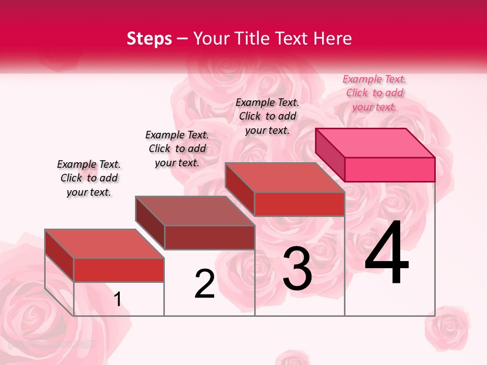 A Bunch Of Pink Roses On A White And Pink Background PowerPoint Template