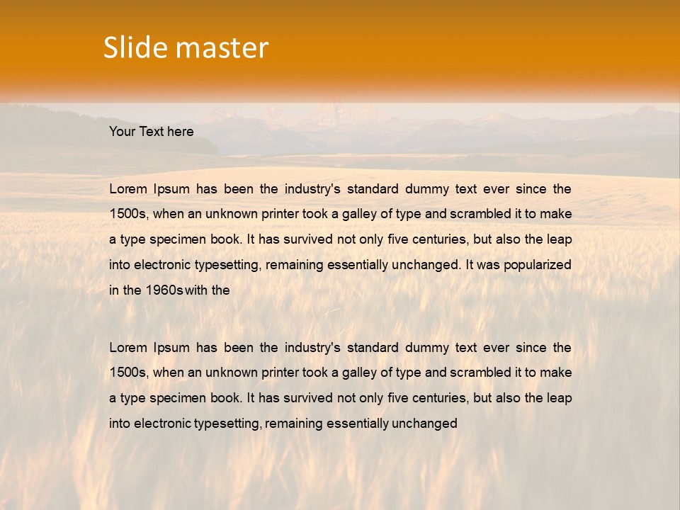 Grand Yellow Wheat PowerPoint Template