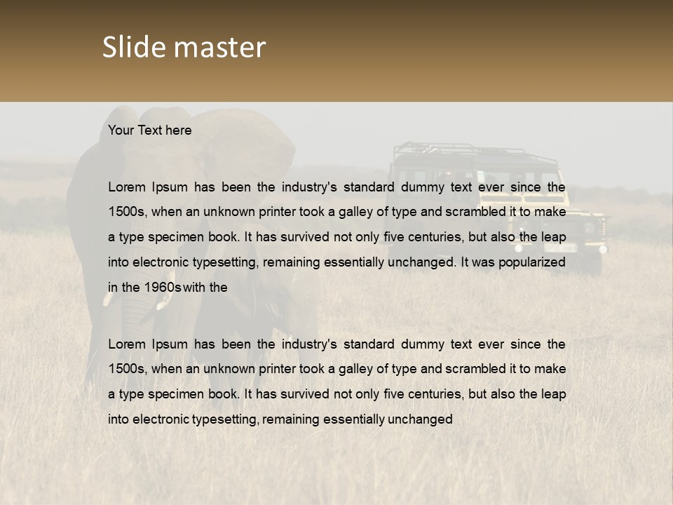 Elephant Fourwheel Mara PowerPoint Template