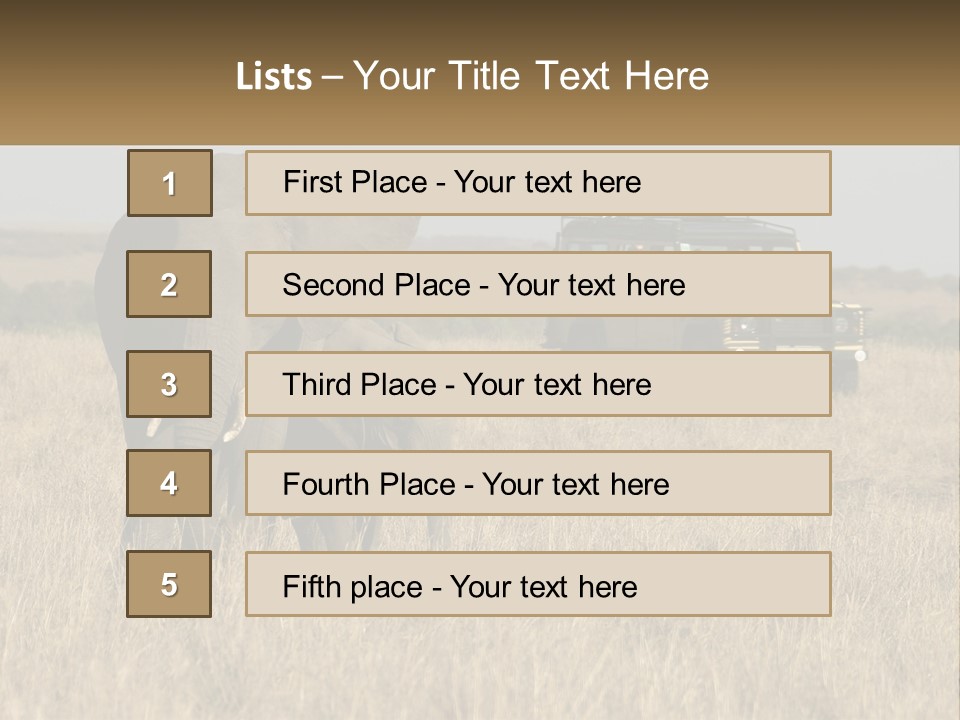 Elephant Fourwheel Mara PowerPoint Template
