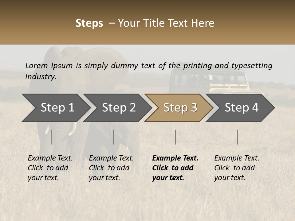 Elephant Fourwheel Mara PowerPoint Template