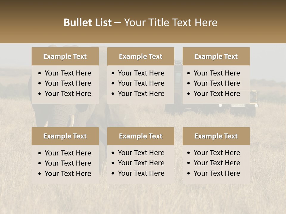 Elephant Fourwheel Mara PowerPoint Template