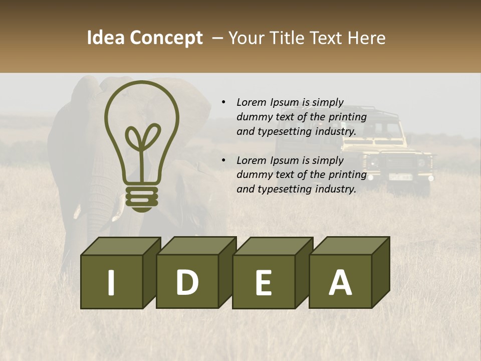 Elephant Fourwheel Mara PowerPoint Template