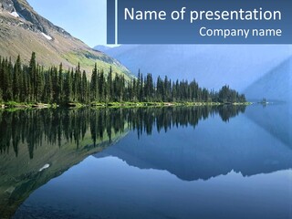 Western Landscape Mountains Symmetry PowerPoint Template