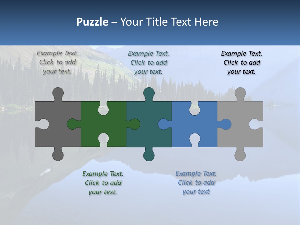 Western Landscape Mountains Symmetry PowerPoint Template