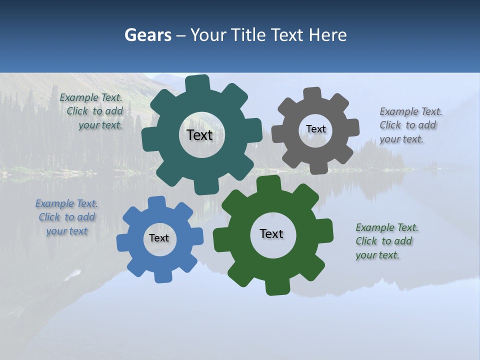 Western Landscape Mountains Symmetry PowerPoint Template