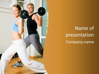 Dumbbell Strength Woman PowerPoint Template
