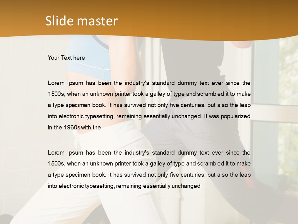 Dumbbell Strength Woman PowerPoint Template