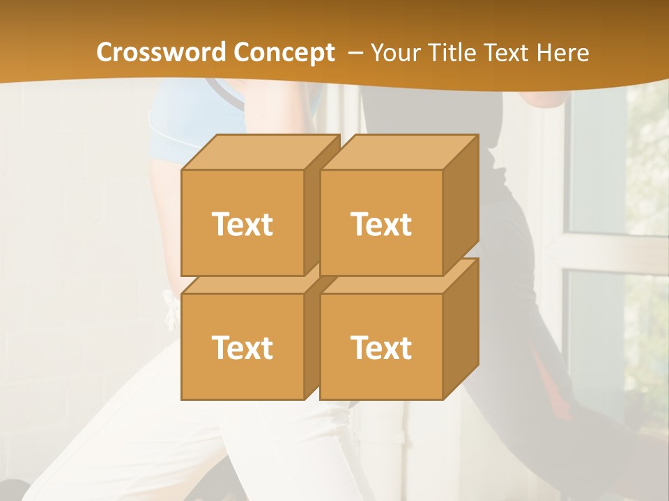 Dumbbell Strength Woman PowerPoint Template