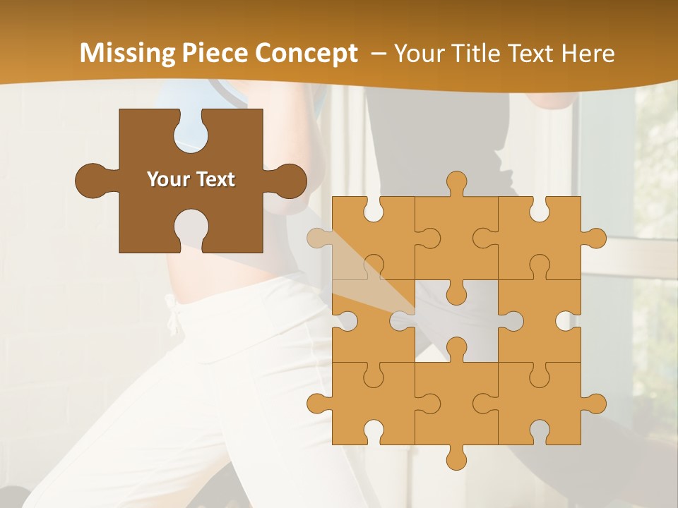 Dumbbell Strength Woman PowerPoint Template