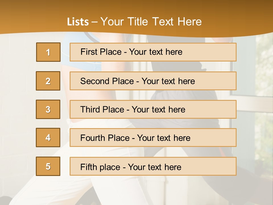 Dumbbell Strength Woman PowerPoint Template