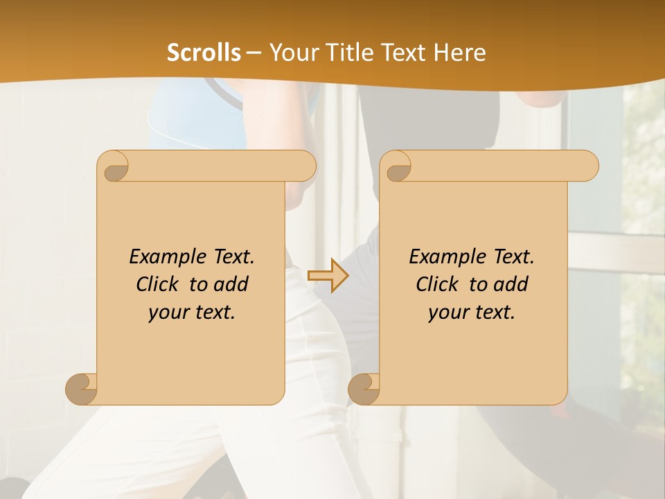 Dumbbell Strength Woman PowerPoint Template