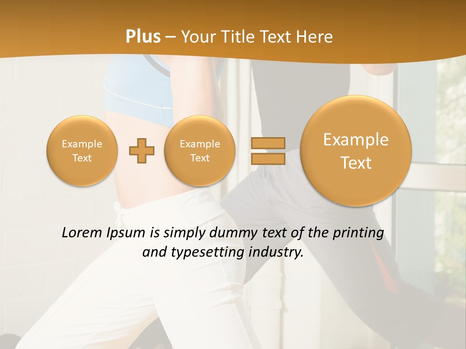 Dumbbell Strength Woman PowerPoint Template