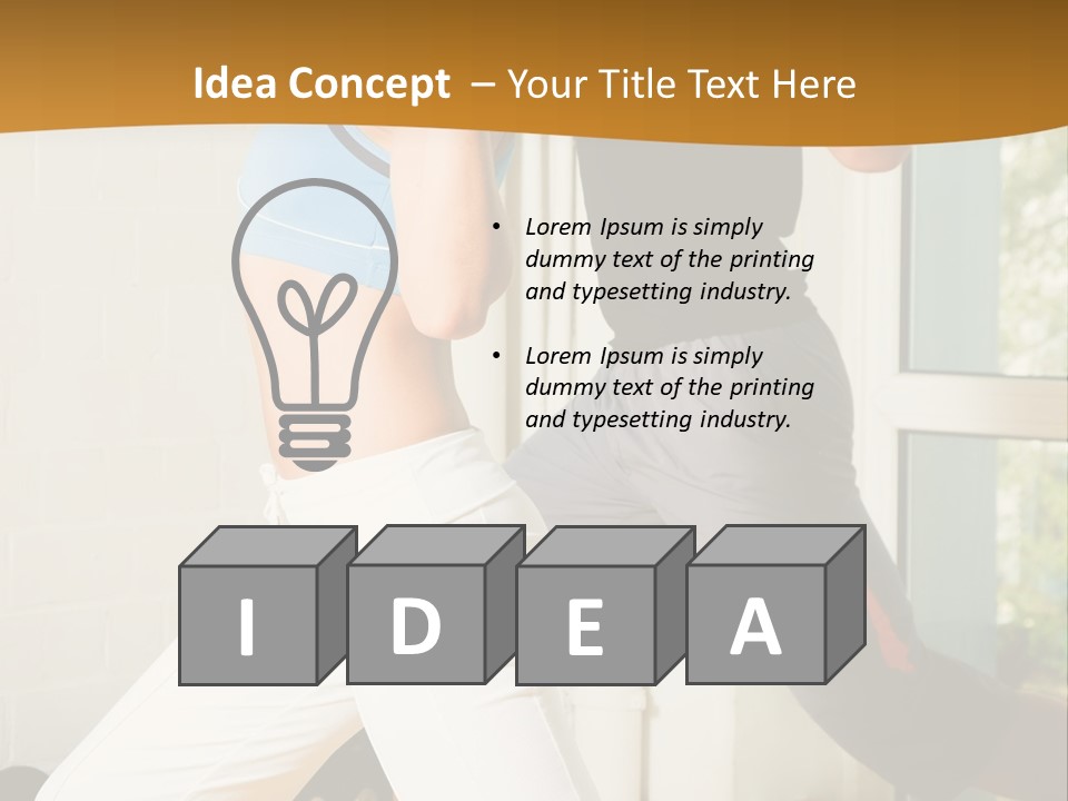 Dumbbell Strength Woman PowerPoint Template