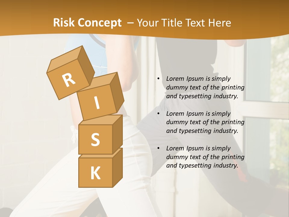 Dumbbell Strength Woman PowerPoint Template