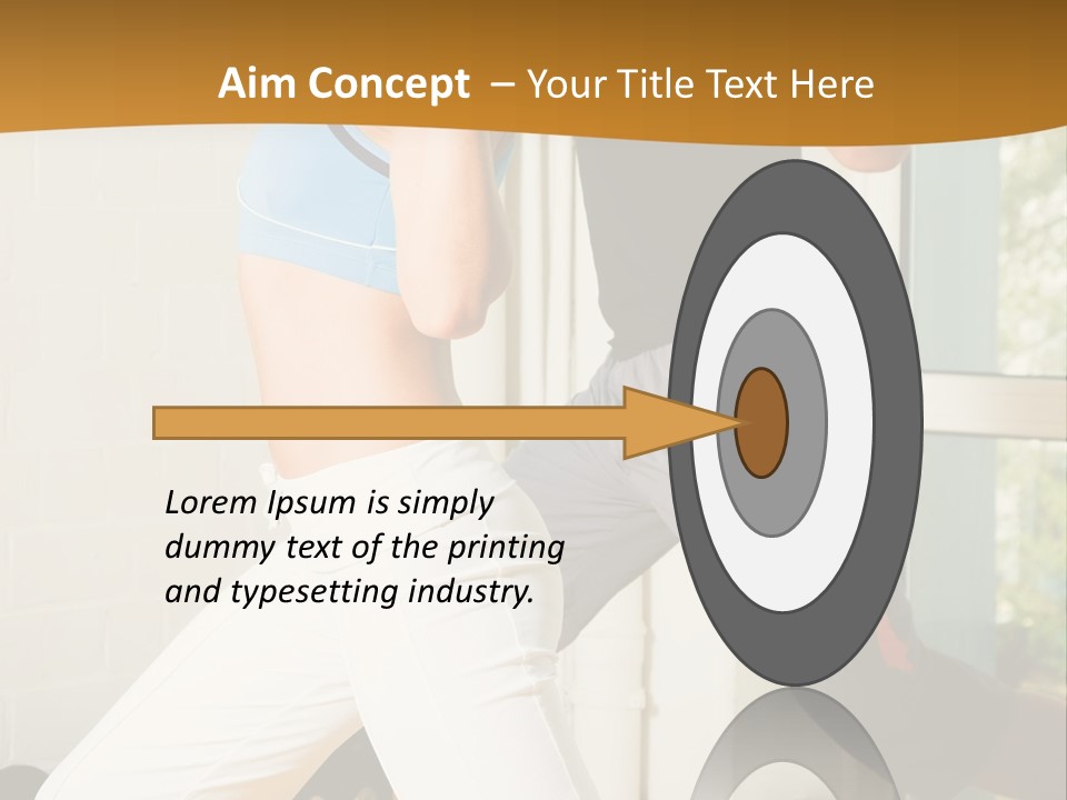 Dumbbell Strength Woman PowerPoint Template