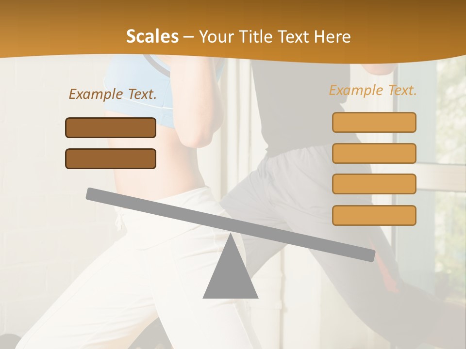 Dumbbell Strength Woman PowerPoint Template