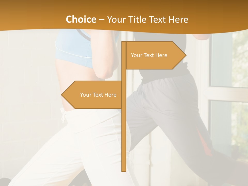 Dumbbell Strength Woman PowerPoint Template