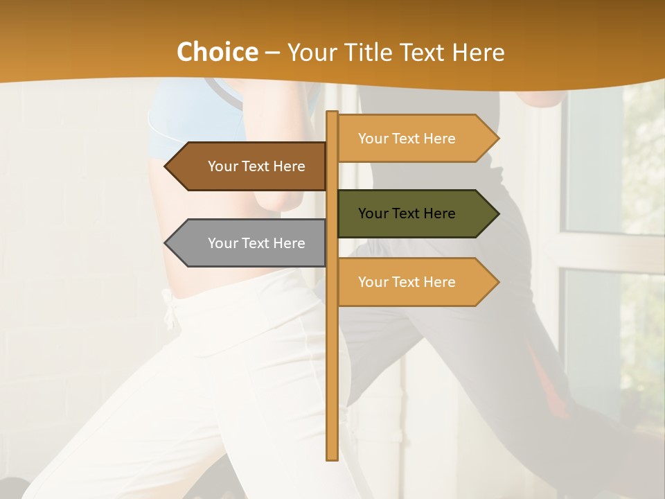 Dumbbell Strength Woman PowerPoint Template