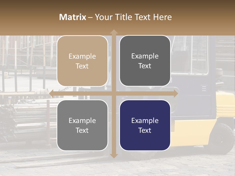 A Forklift Parked Next To A Pile Of Logs PowerPoint Template