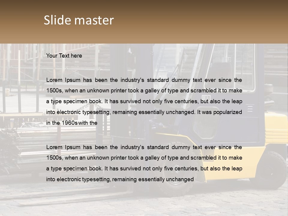 A Forklift Parked Next To A Pile Of Logs PowerPoint Template