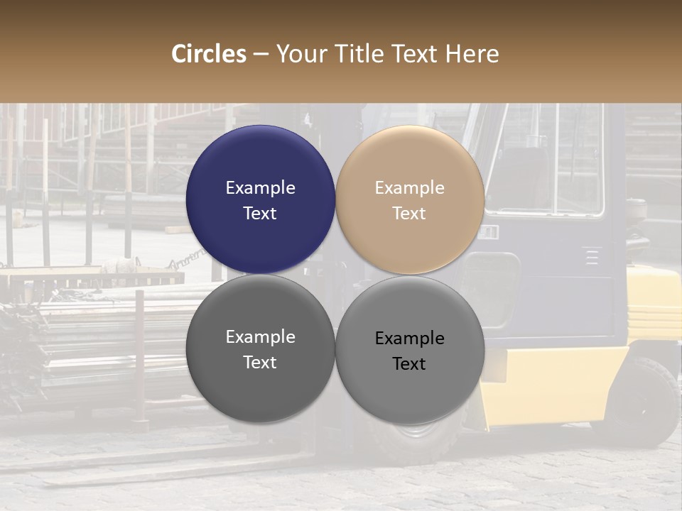 A Forklift Parked Next To A Pile Of Logs PowerPoint Template