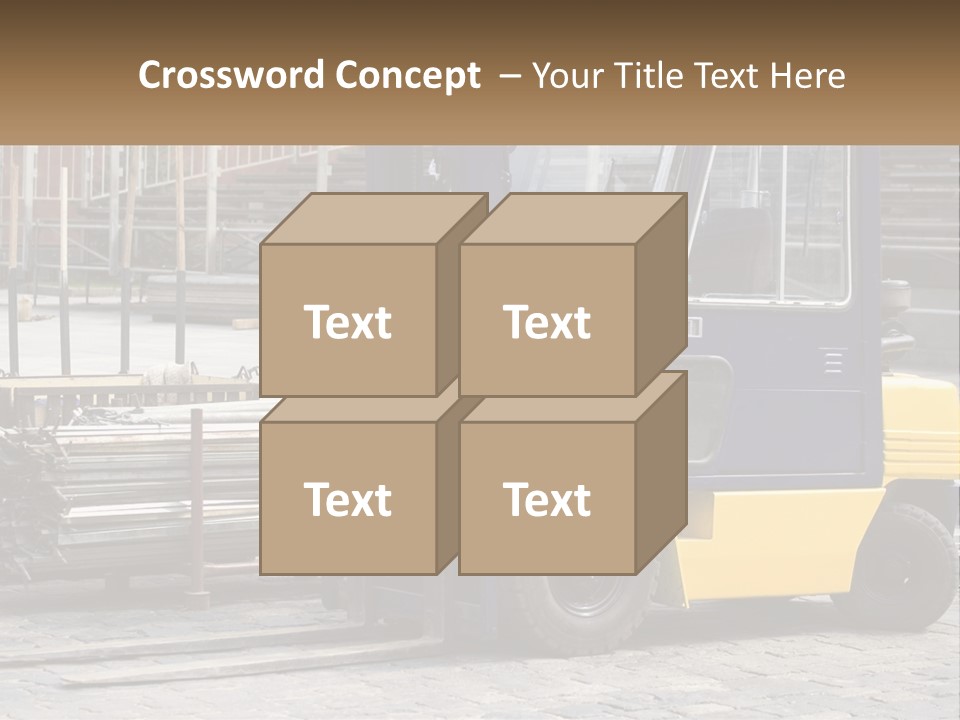 A Forklift Parked Next To A Pile Of Logs PowerPoint Template