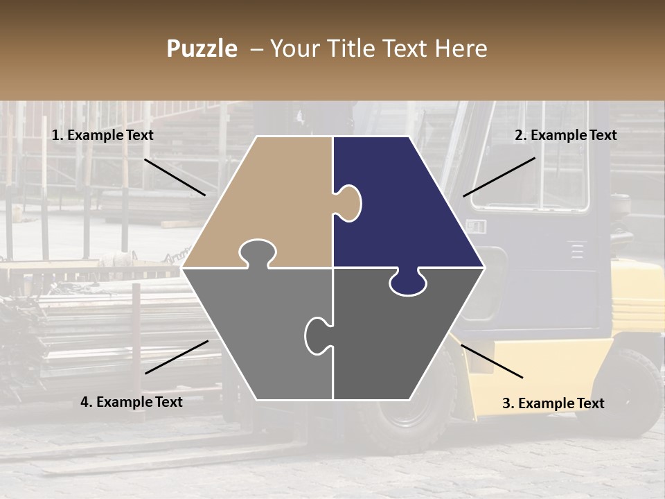 A Forklift Parked Next To A Pile Of Logs PowerPoint Template