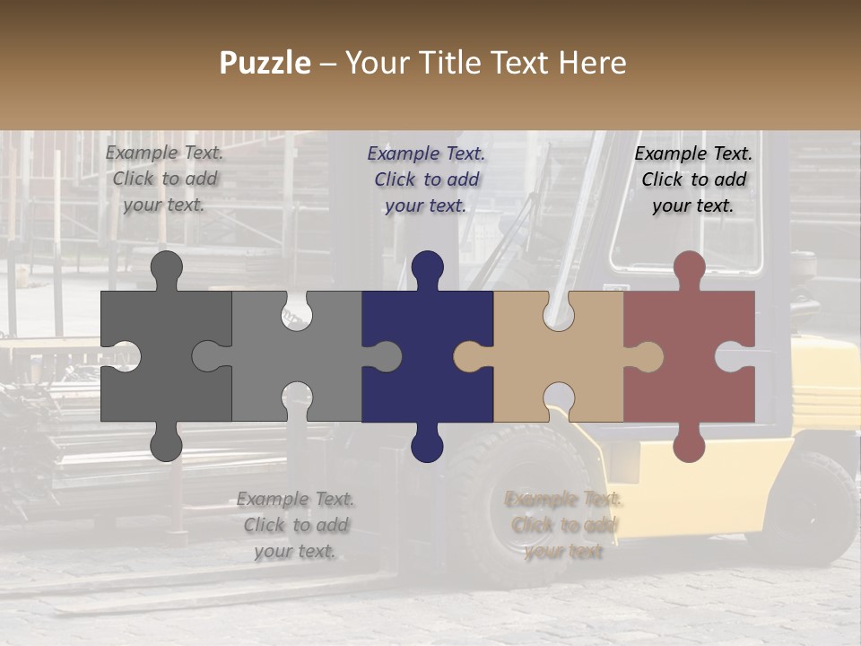 A Forklift Parked Next To A Pile Of Logs PowerPoint Template