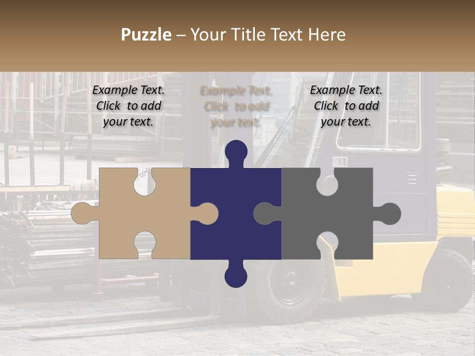 A Forklift Parked Next To A Pile Of Logs PowerPoint Template